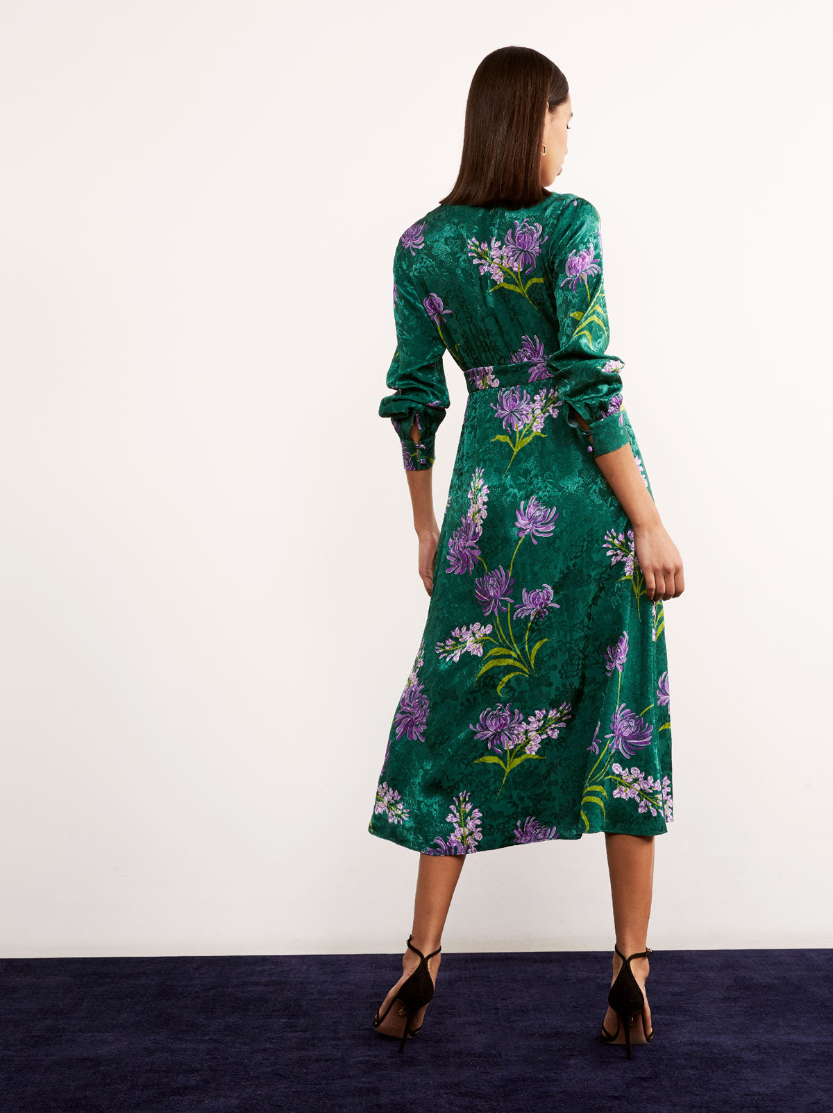 green dress with purple flowers