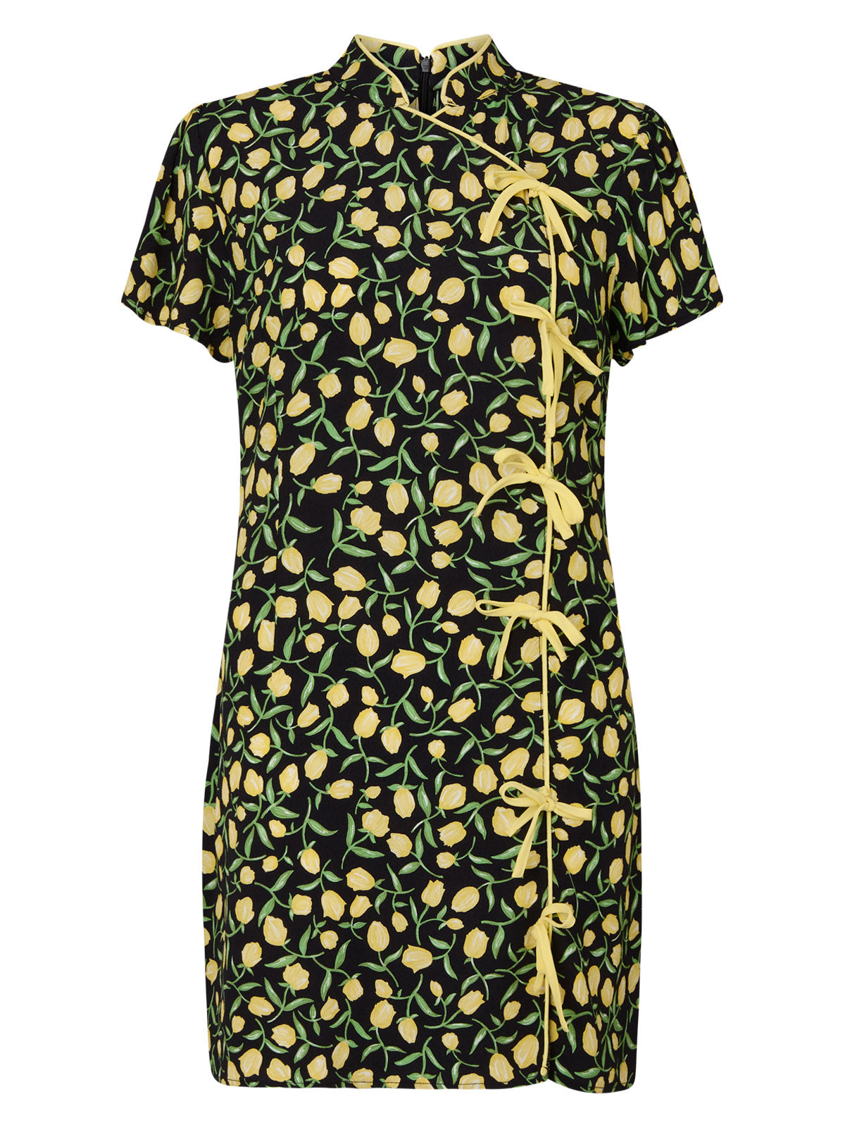 Harlow Yellow Tulip Print Mini Dress | KITRI Studio