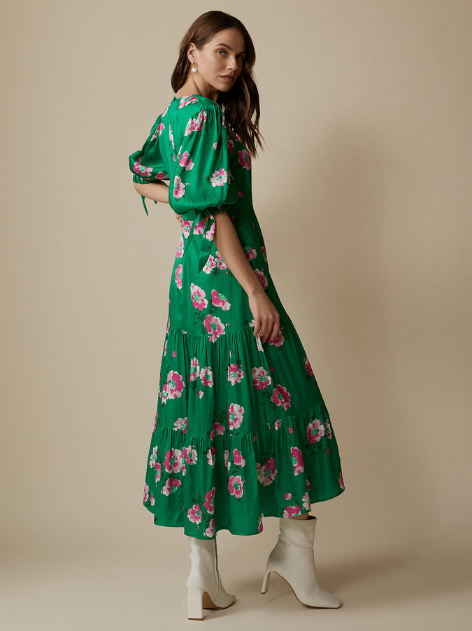 Heather Green Floral Dress | KITRI Studio