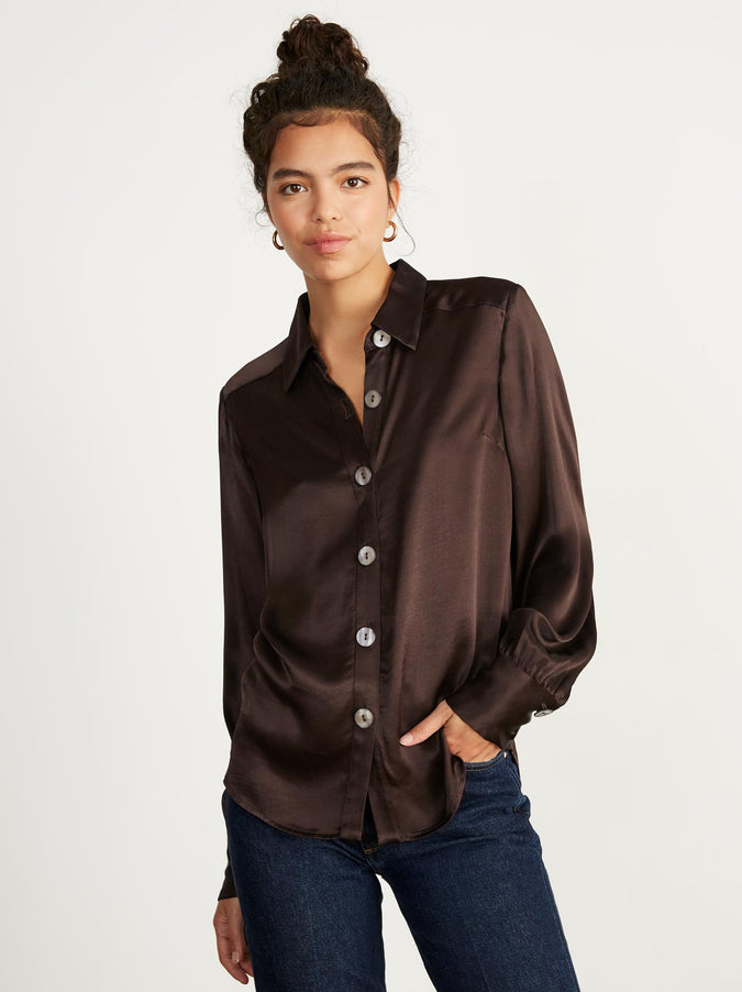 Joanna Chocolate Blouse Womens Blouses Kitri 6618