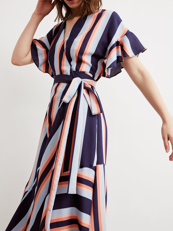 Eliana Striped Wrap Dress | Women's Wrap Dresses | KITRI
