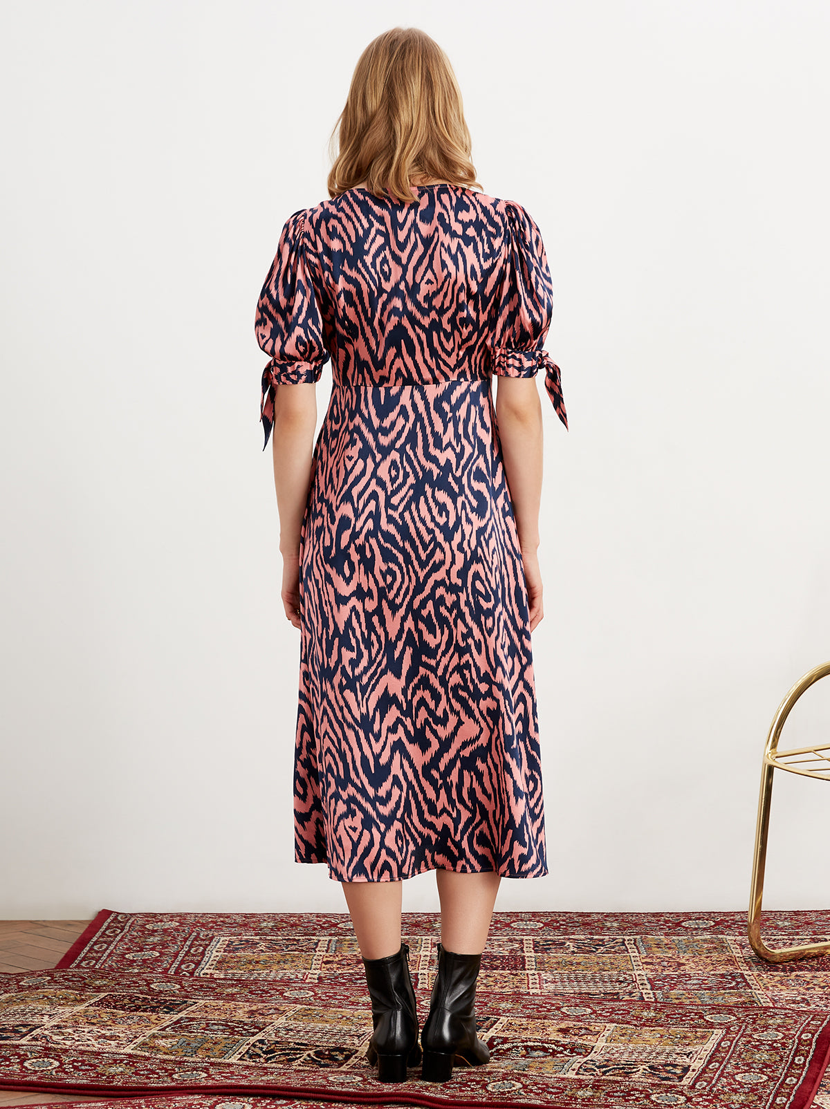 animal print silk dress