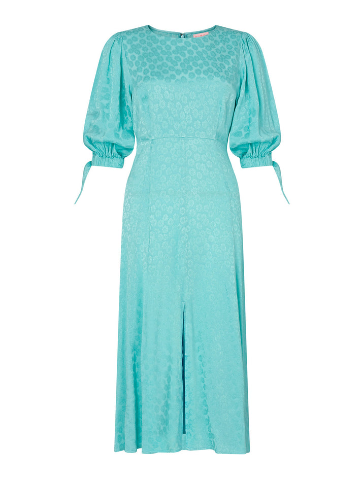 Lorelle Mint Daisy Jacquard Midi Dress | KITRI Studio