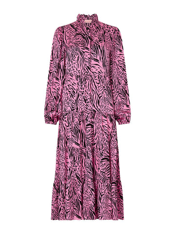 pink animal print maxi dress