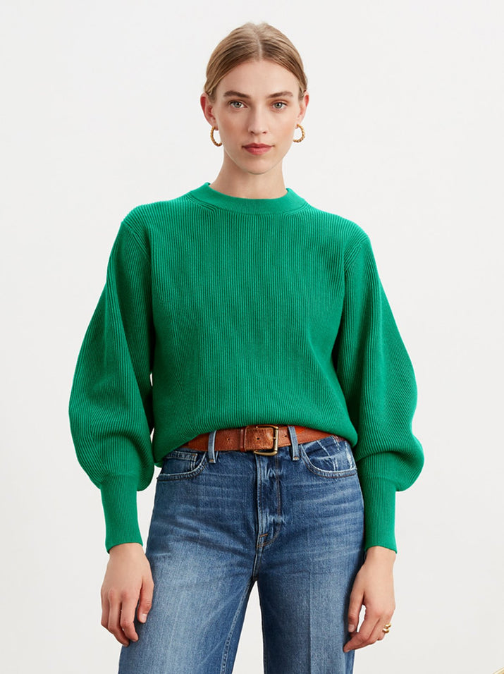Odell Green Ribbed Knit Jumper | Women's Knitted Jumpers | KITRI