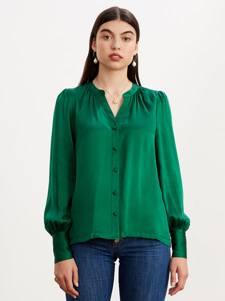 Penny Green Silk Blouse | Women's Silk Blouses | KITRI