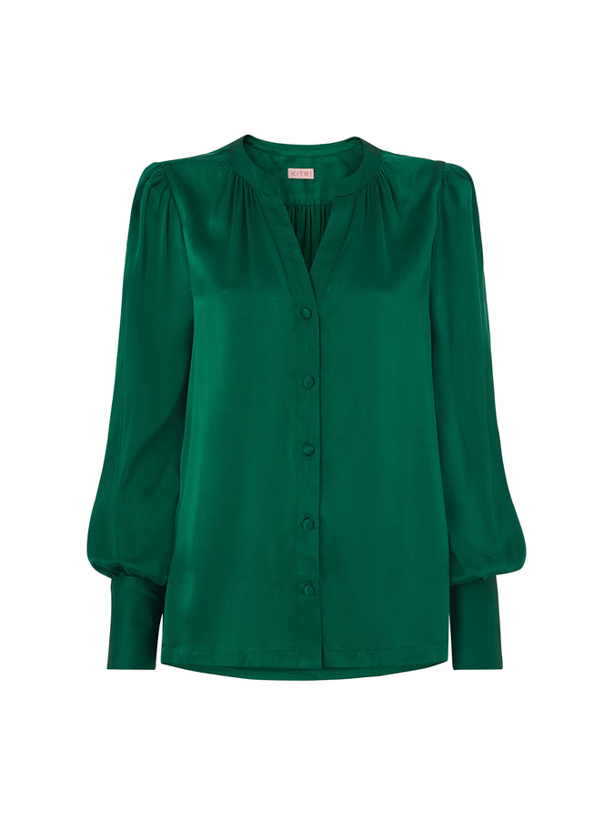 Penny Green Silk Blouse | Women's Silk Blouses | KITRI