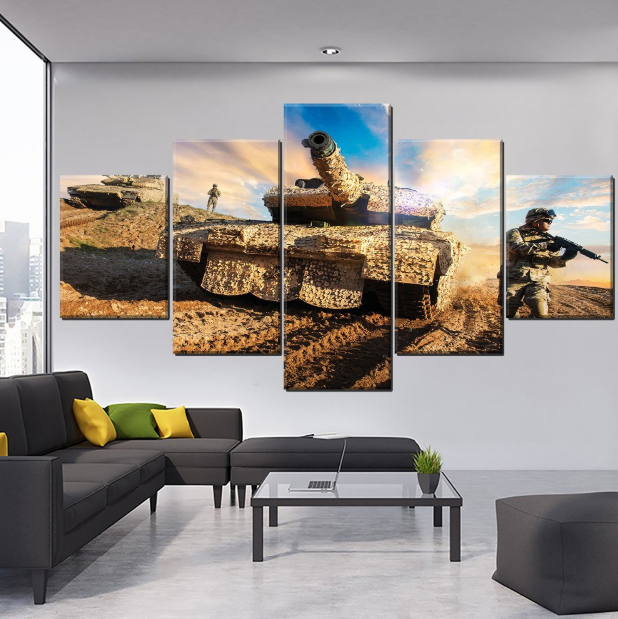 Hd Modern Canvas Wall Art Frame Army Soldier With Sunset Enjoy Aviation