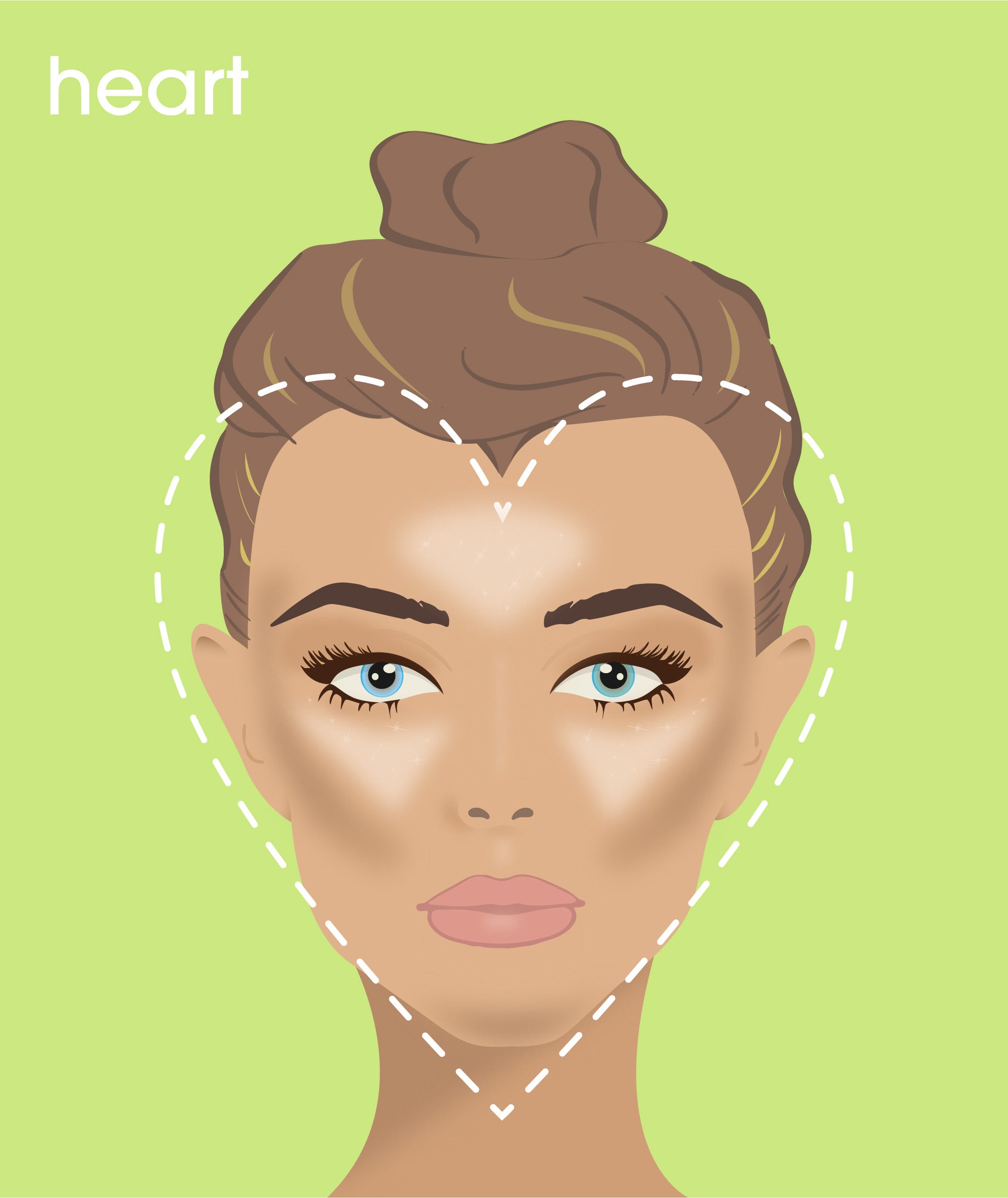 how to contour a heart-shaped face