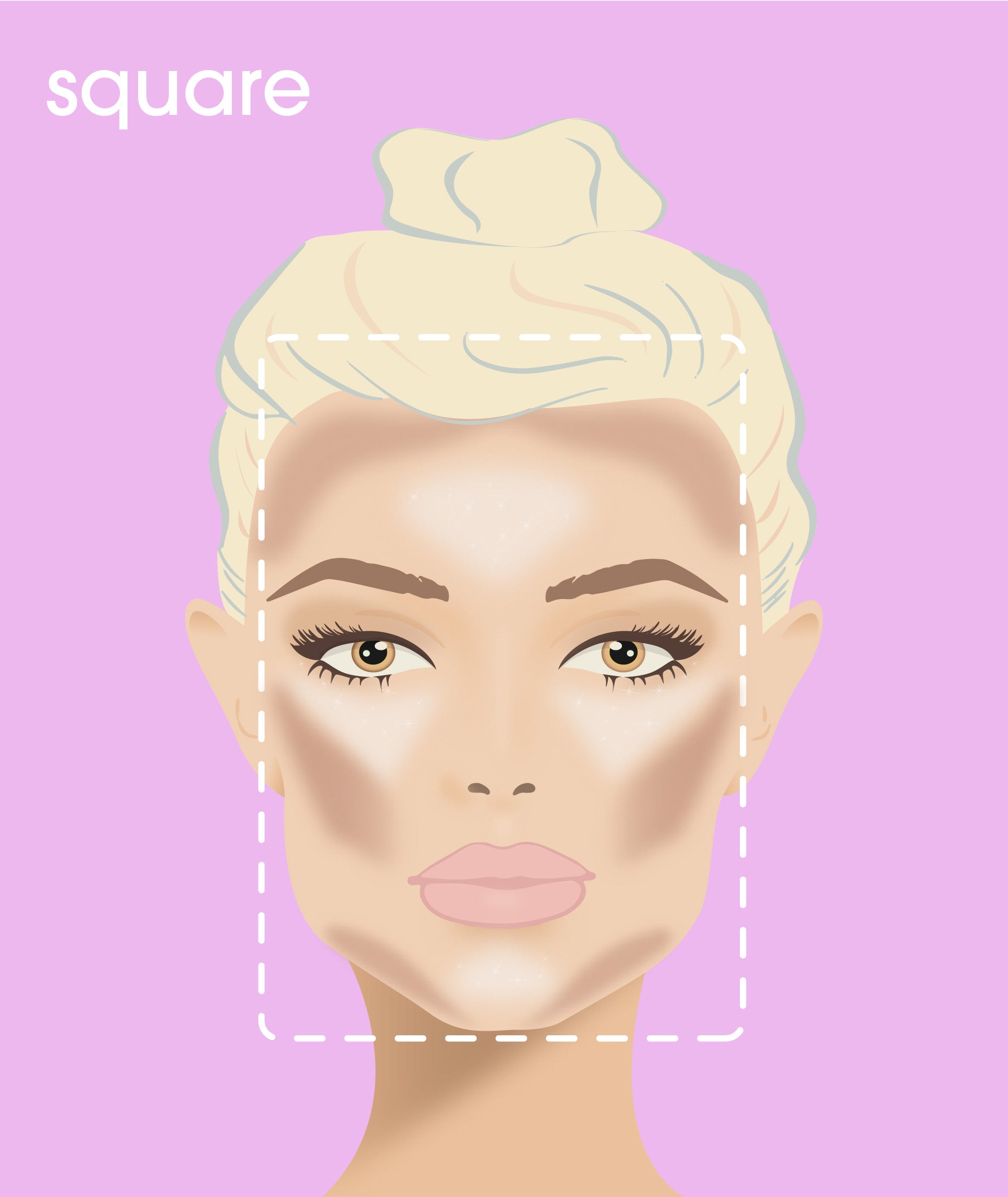 how to contour a square-shaped face