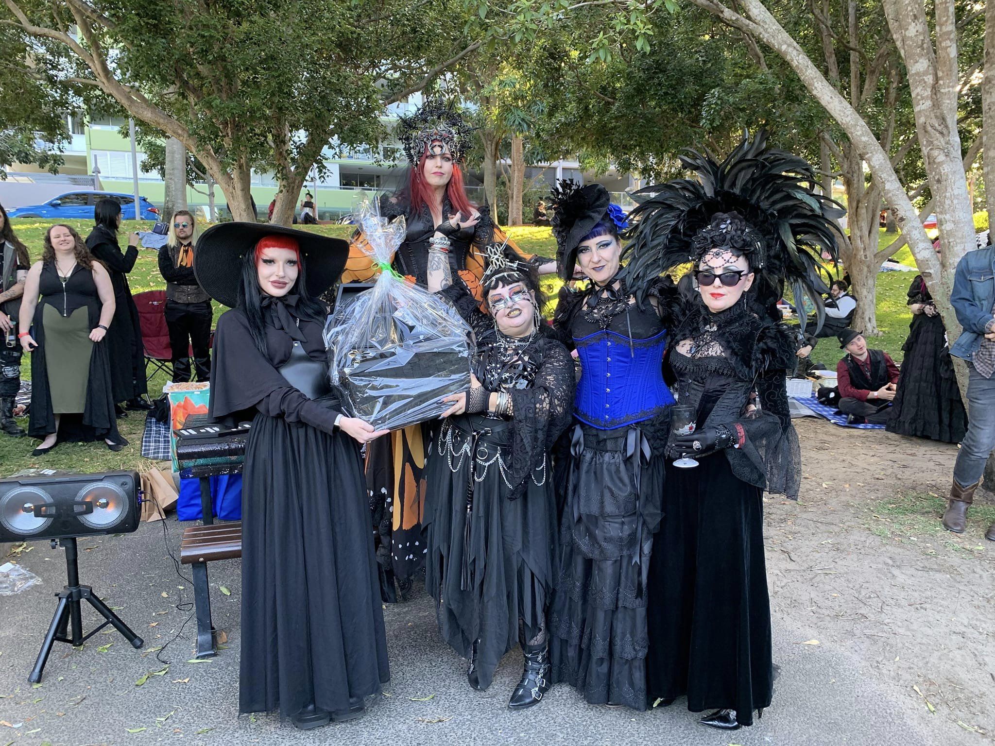 Tragic Beautiful's Brydie Brakels with the winners of the best picnic setup