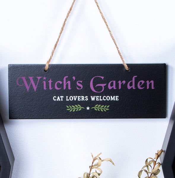 Witch's Garden Hanging Sign | Witchy Unique Outdoor Decor