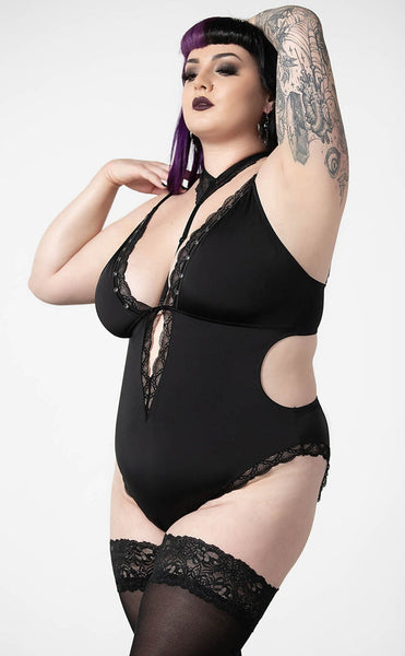 Lorelei Lace Bodysuit in Black | Killstar Plus Size Lingerie