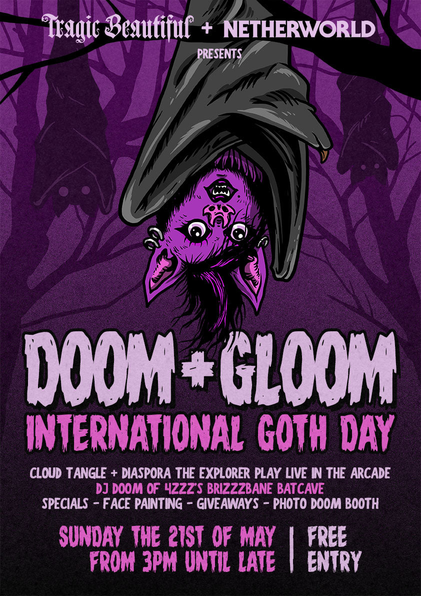 Event poster for Netherworld's International Goth Day event