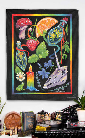 Image of Rainbow Herbology tapestry by Lauren Davidson
