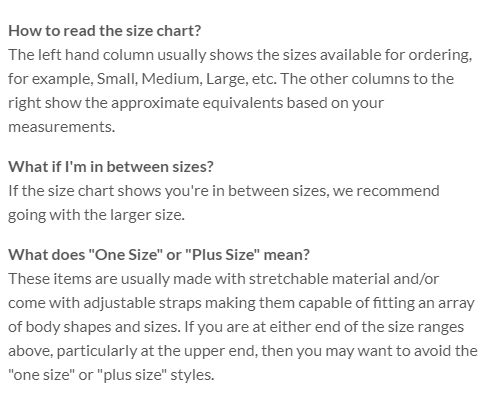 Music Legs Sizing