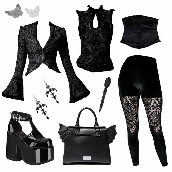 Something Wicked Underbust Corset Corpgoth Outfit