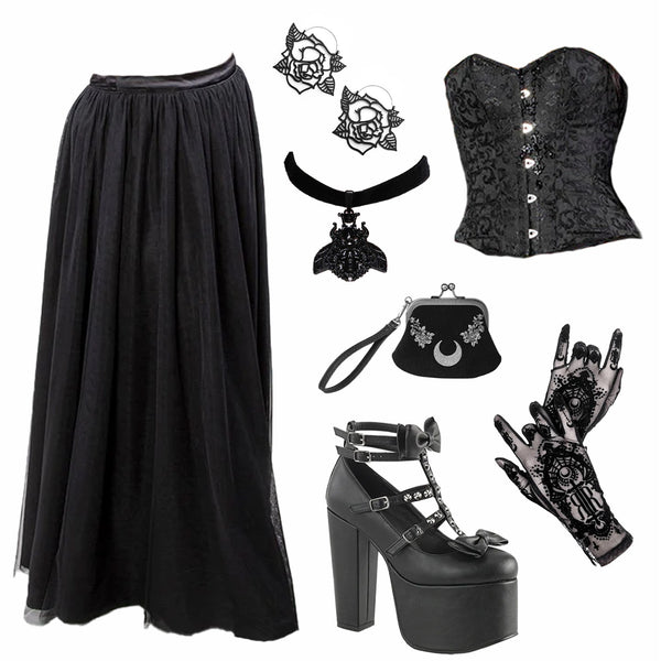 Christine Brocade Corset Formal Gothic Outfit
