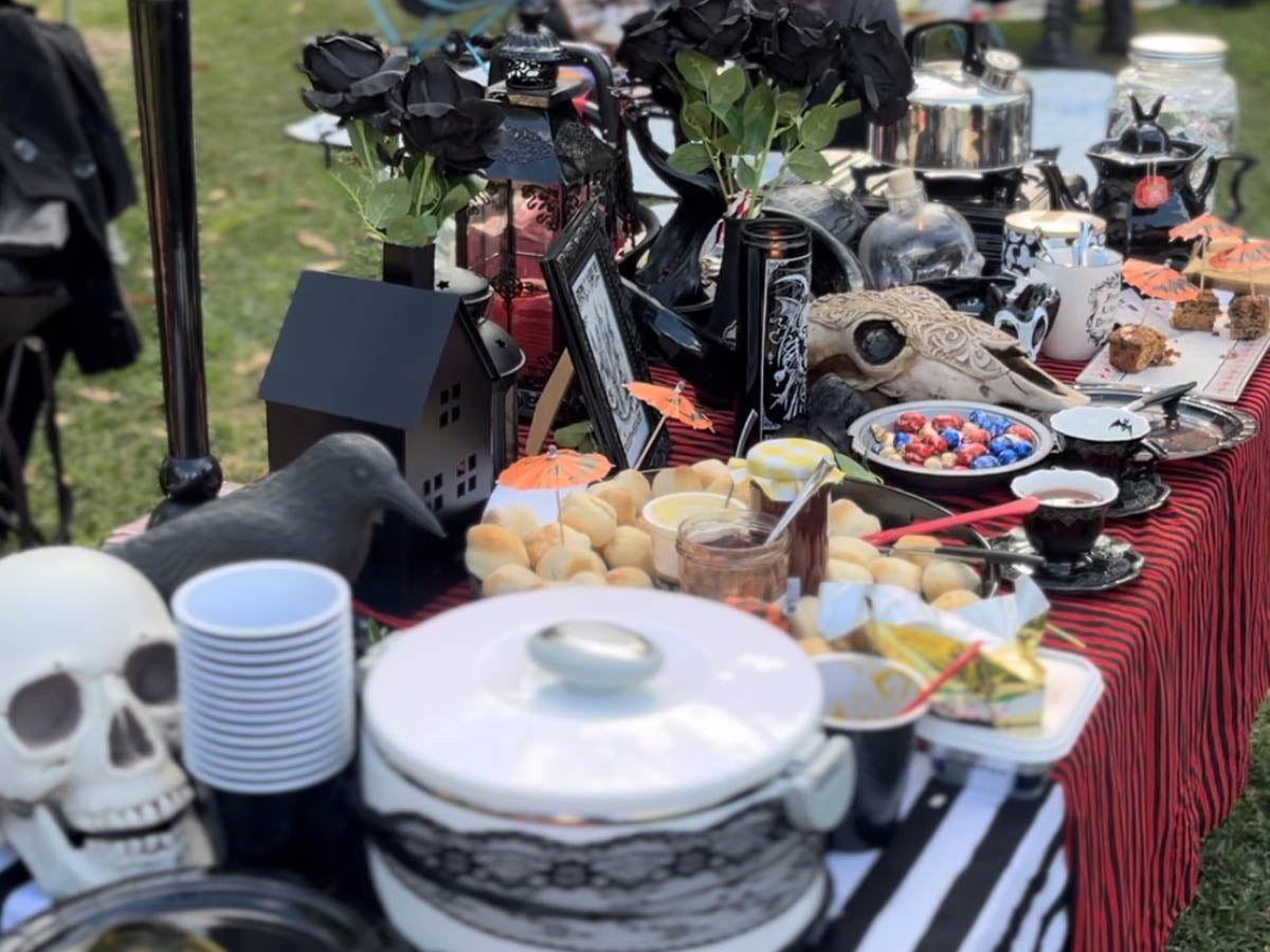 The runner-up gothic picnic setup