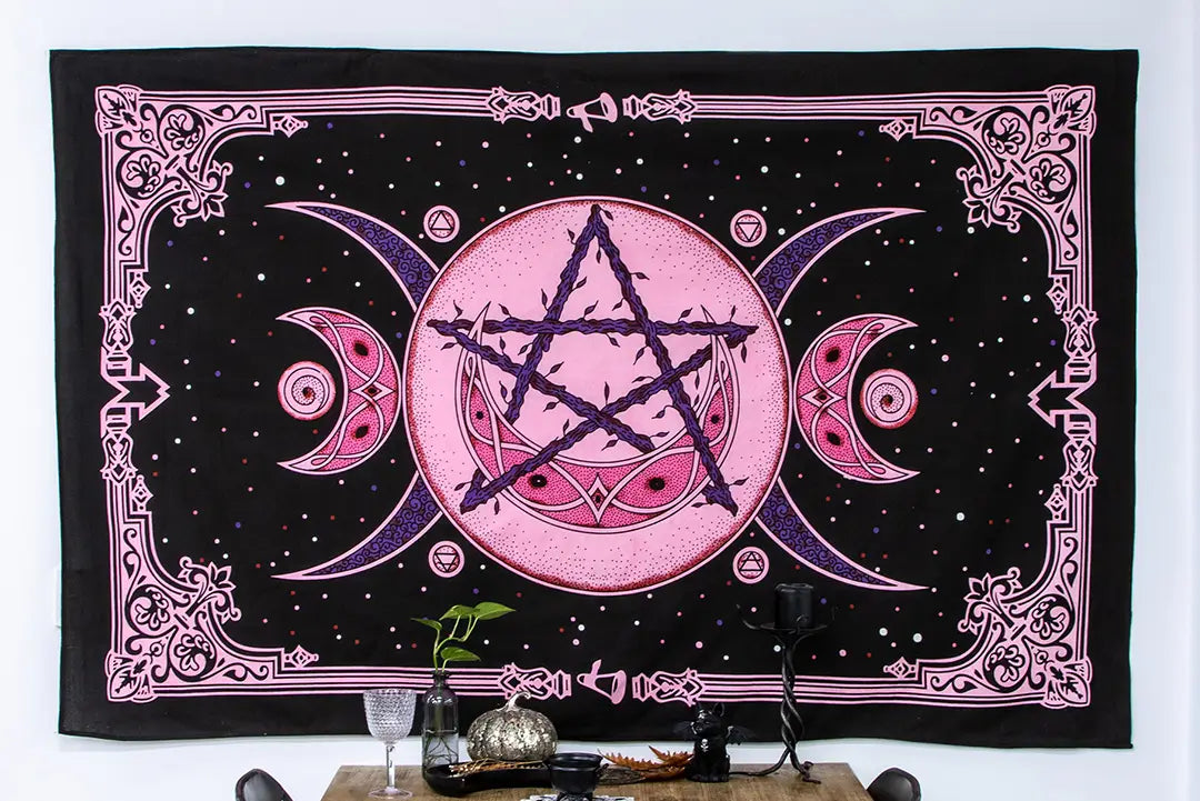 Pink Skies Goddess Tapestry