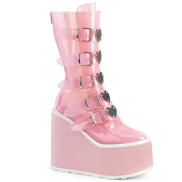 Image of SWING-230C baby pink tint platform boots.