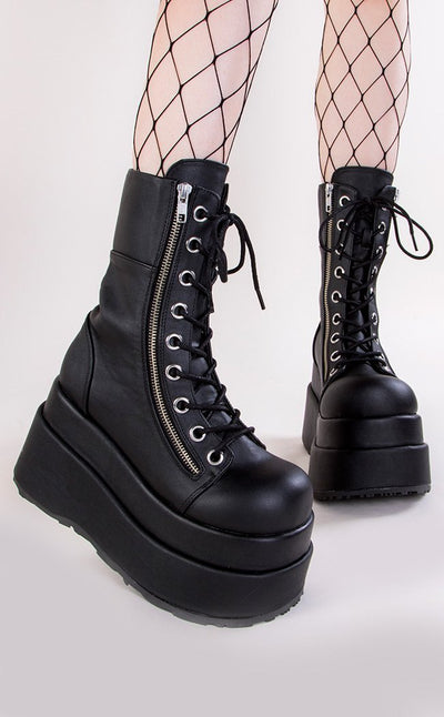 Demonia BEAR-265 Black Platform Boots | Gothic Shoes Australia