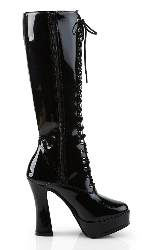 ELECTRA-2020 Black Patent Knee High Boots