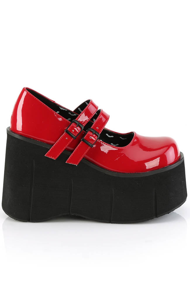 red mary jane platform shoes