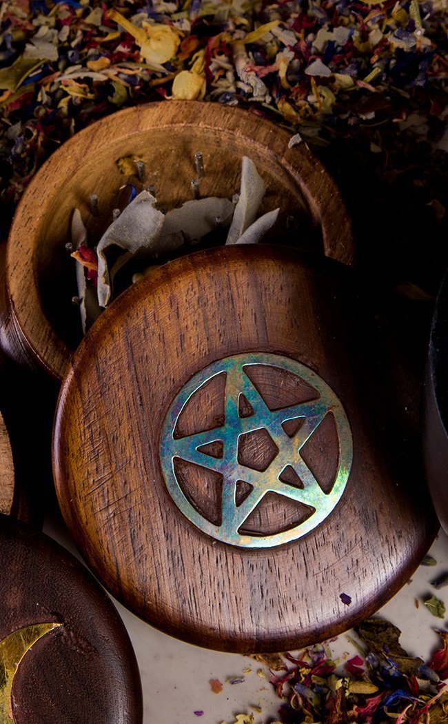 Tree of Life Carved Wooden Herb Grinder 3 Round - United States