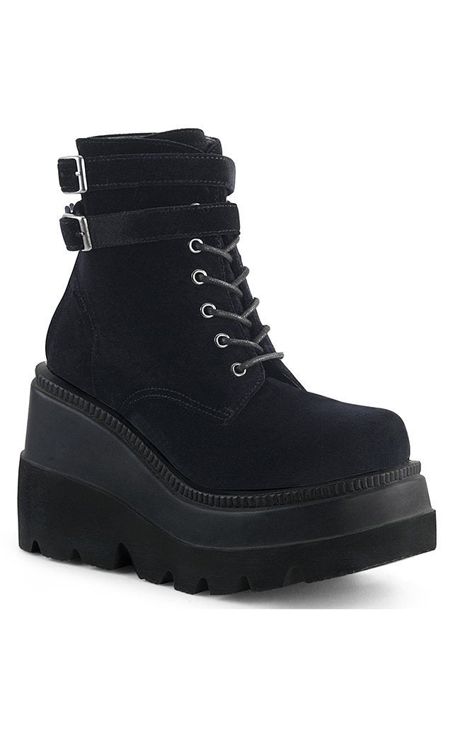 black wedge boots sale