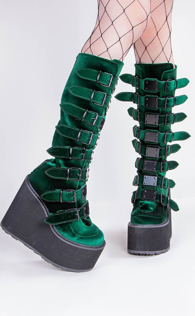 demonia green boots