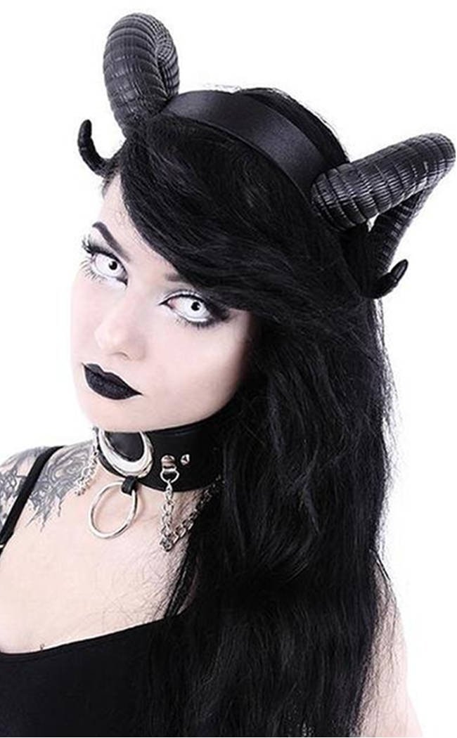 black & silver cosplay devil antler headpiece pastel goth clothing Demon  Horns Headband Accessories Headbands & Turbans Hair Accessories  