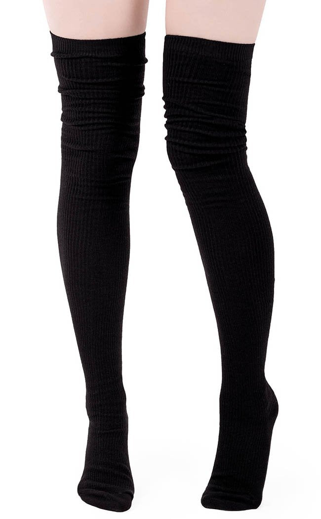 Killstar Australia | Zoe Long Black Knee Socks | Alt Gothic Lingerie