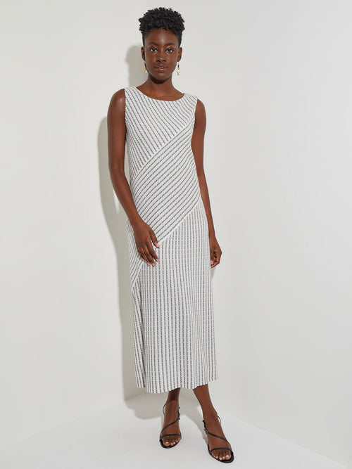 Contrast Stripe A-Line Maxi Dress – Misook