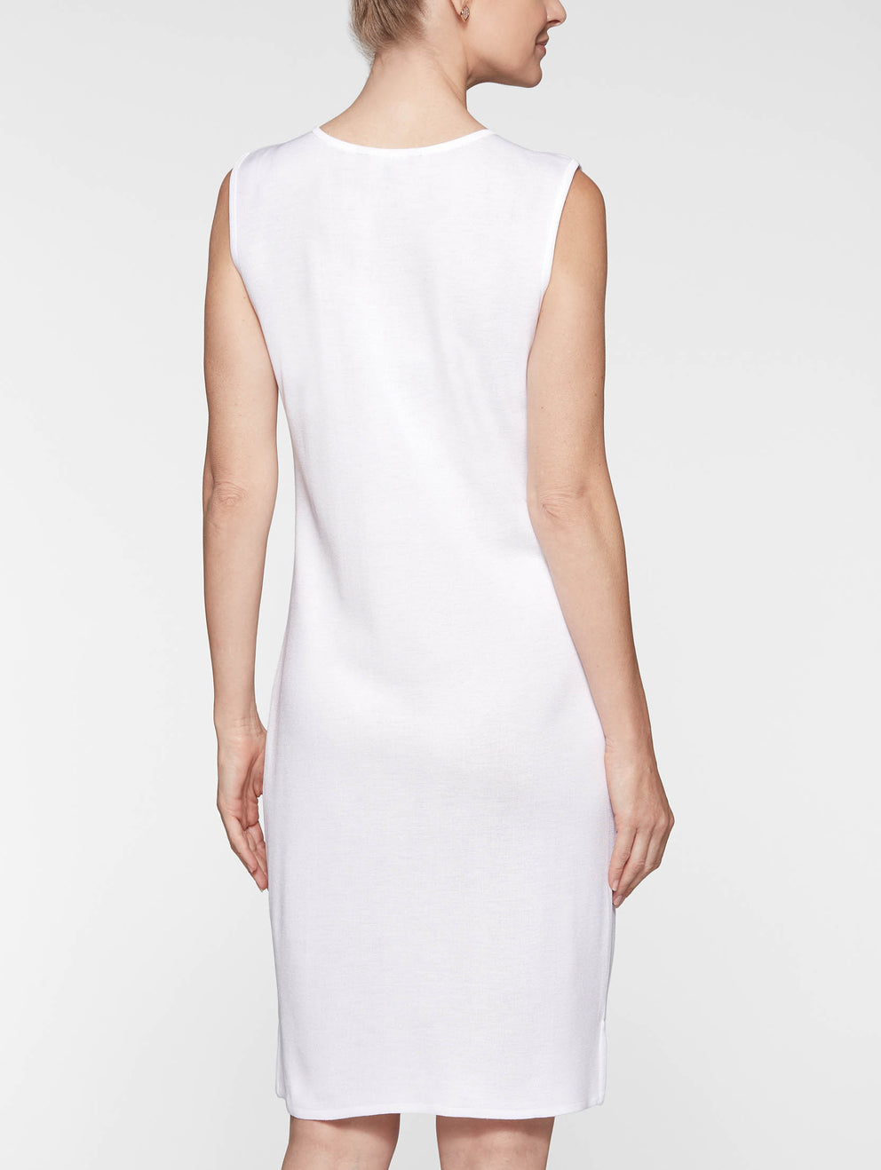 Misook Sleeveless Knit Sheath Dress, White