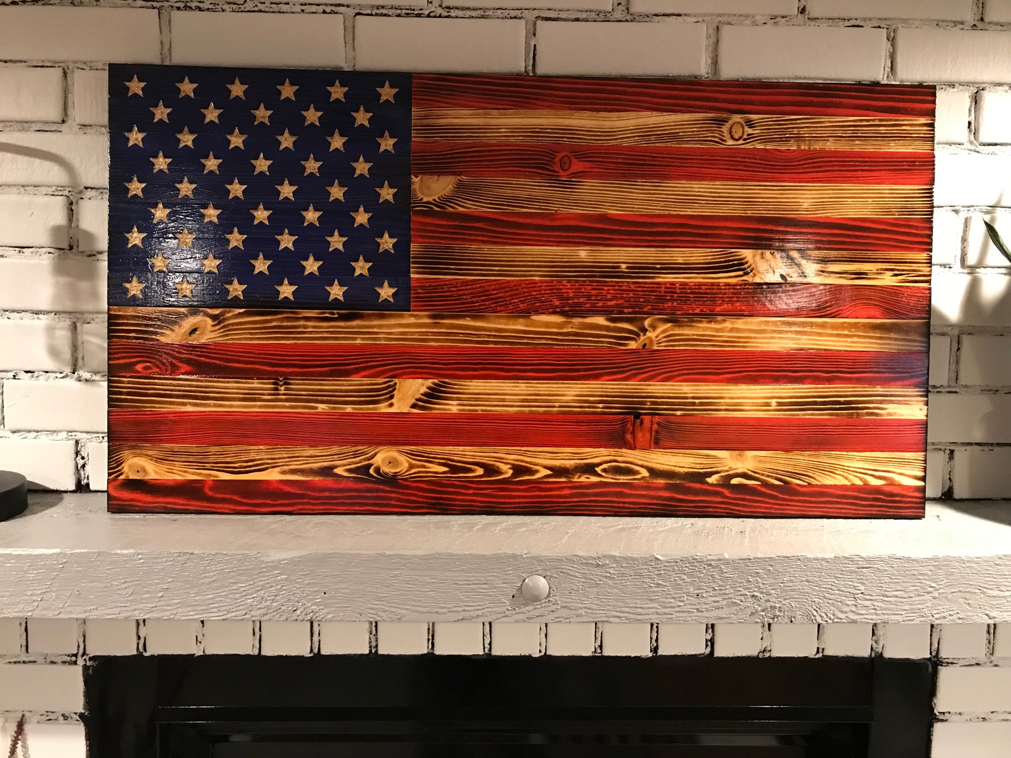 The Natural American Wooden Flag Rustic Decor Wood Flag Handcrafted