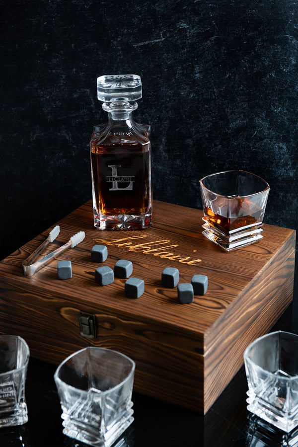 Custom Engraved Star Trek - Personalized Whiskey Decanter Set In Wood Gift  Box