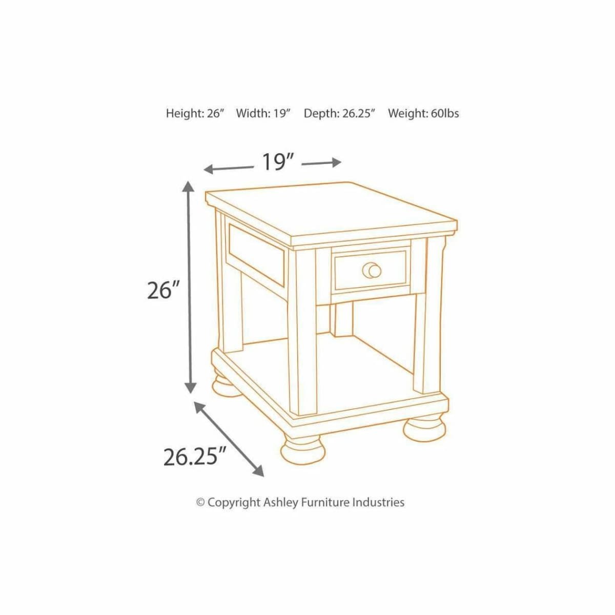 Furniture Barn - Porter Chair Side End Table