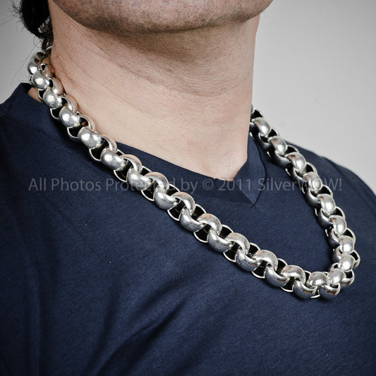 10mm Mens Chain Link Silver Necklace  Please visit‎  –  SilverWow™