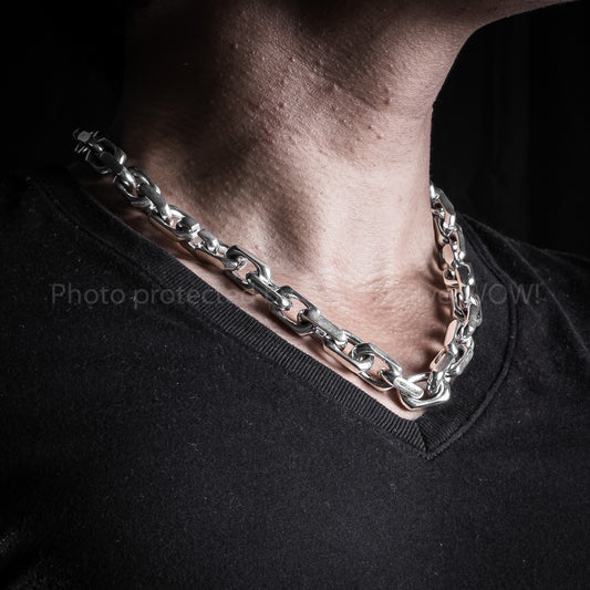 10mm Mens Chain Link Silver Necklace  Please visit‎  –  SilverWow™