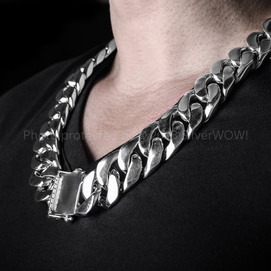 25mm Heavy Stainless Steel Curb Necklace