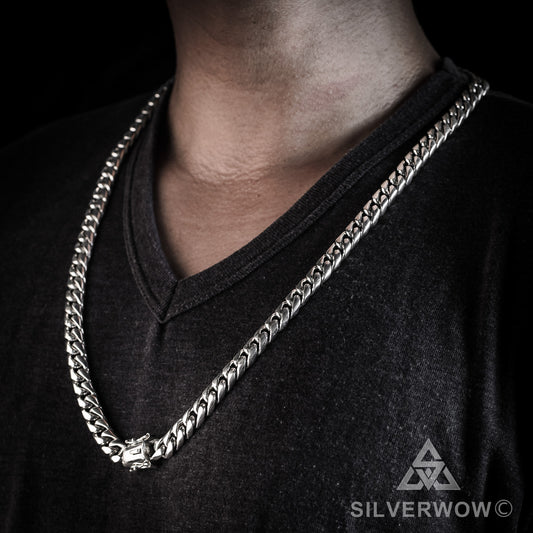 10mm Mens Chain Link Silver Necklace  Please visit‎  –  SilverWow™