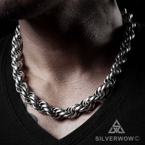 Very Big \u0026 Heavy Silver Mens Rope Chain 