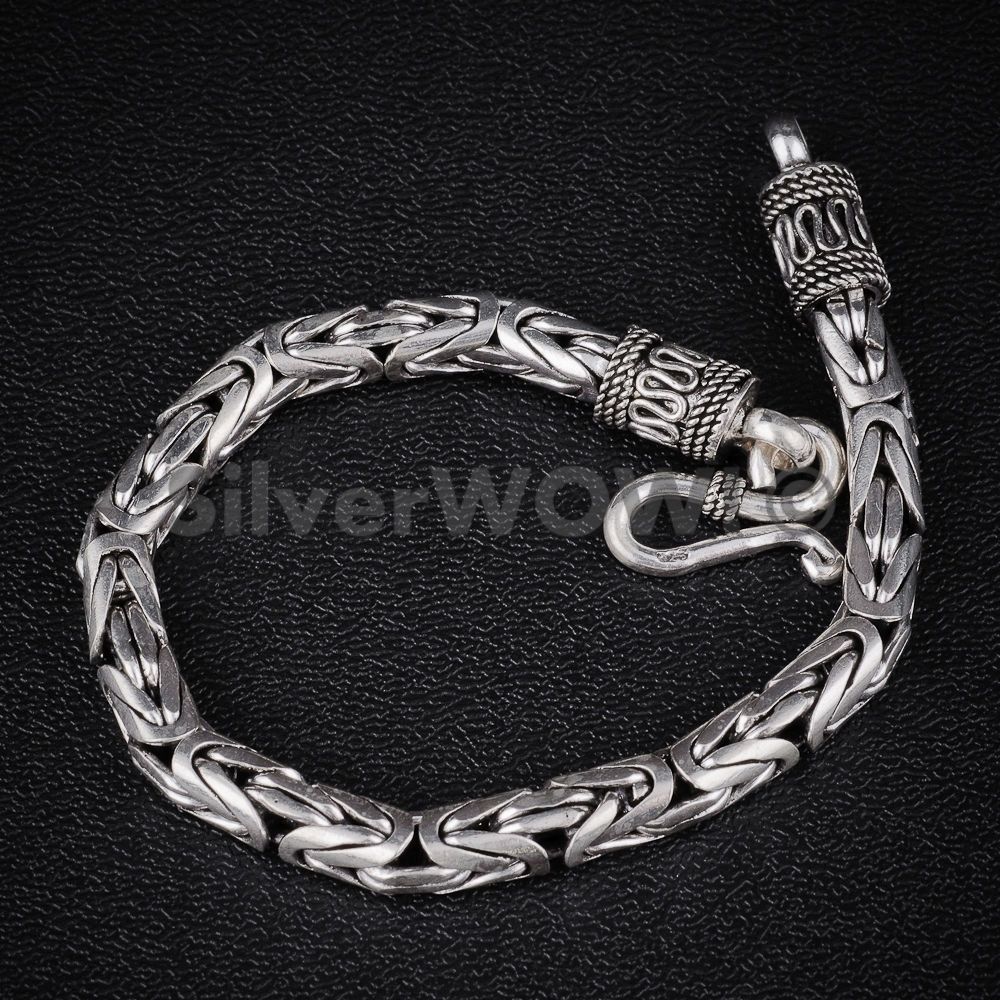 Byzantine Bali Silver Bracelet - 6mm Wide | Silverwow.net – SilverWow™