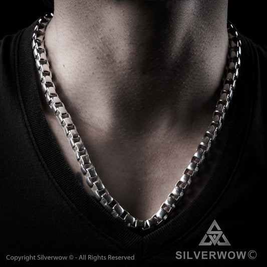 10mm Mens Chain Link Silver Necklace  Please visit‎  –  SilverWow™