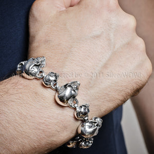 silver skull bracelet