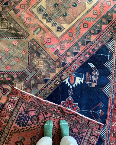 Overhead picture of three Persian Rugs | Lost Hunt Vintage