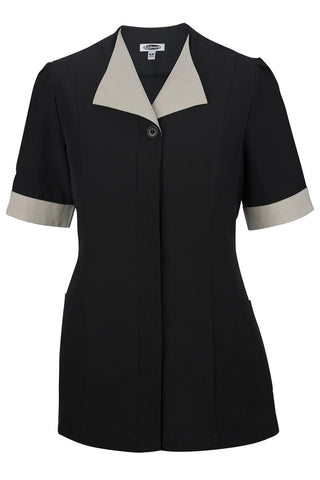 ESSENTIAL SOFT-STRETCH FULL-ZIP TUNIC - Housekeeping Uniforms Direct