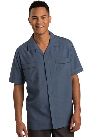 Navy Men's Zip-Front Smock – HousekeepingUniforms.com