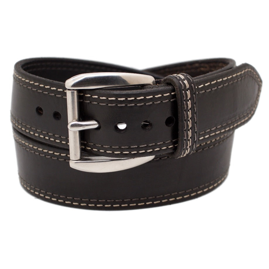The ENZO WIDE Leather Belt with Stainless Steel | Scottsdale Belt 